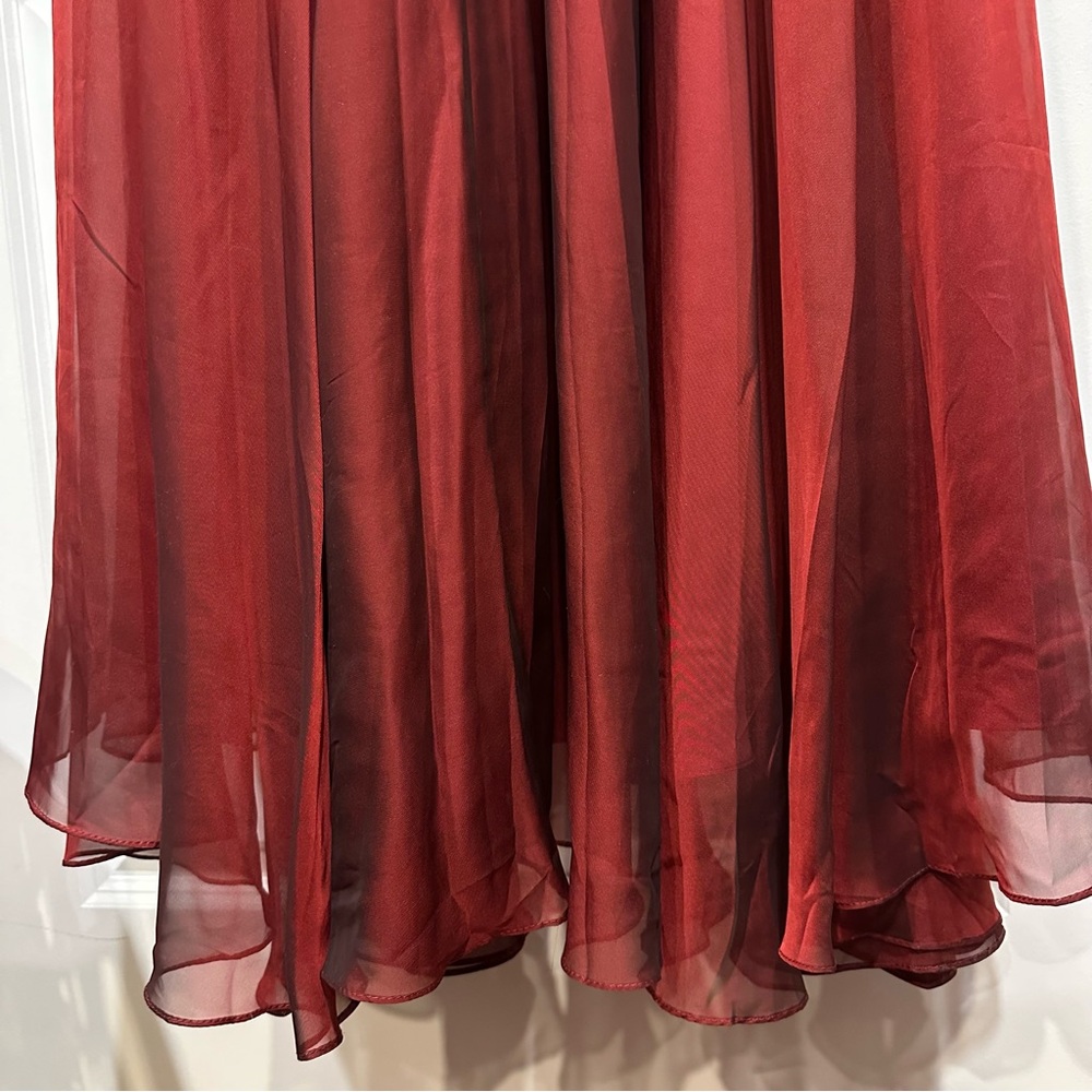 MAC DUGGAL | SHEER BLOUSON SLEEVE SURPLICE GOWN #67873 - Picture 12 of 12